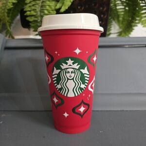 Starbucks Festive Red and White Cup